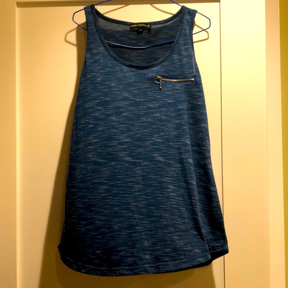 Candy Couture tank top in a mottled blue. Size L